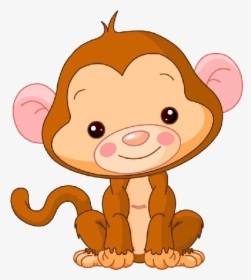 Cute Baby Monkey Clipart, HD Png Download, Transparent PNG