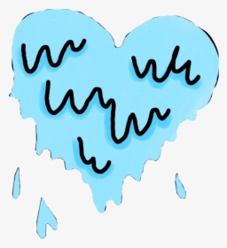 Heart Bynisha Blue Water Splash Art Decoration Girly - Sticker Love, HD Png Download, Transparent PNG