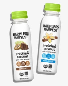 Two Harmless Harvest Protein & Coconut 10oz Bottles, - Protein & Coconut Harmless Harvest, HD Png Download, Transparent PNG