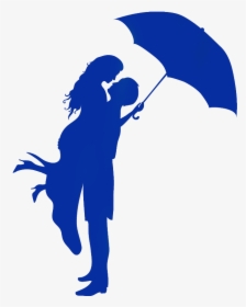 Umbrella Silhouette Png - - Romantic Couple Pencil Sketch, Transparent Png, Transparent PNG
