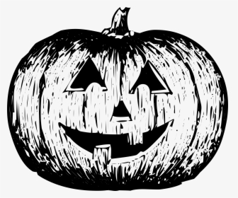 Pumpkin Png Black And White - Transparent Jack O Lantern, Png Download, Transparent PNG