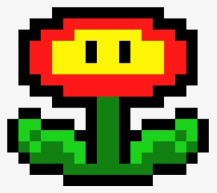 Super Mario Bros - Mario Fire Flower Pixel Art, HD Png Download, Transparent PNG