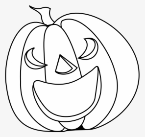 Halloween Pumpkin Smile Halloween Black White Line - Pumpkin Clipart Black And White, HD Png Download, Transparent PNG