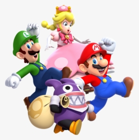 Luigi, Peachette, Mario, And Nabbit - New Super Mario Bros U Deluxe Png, Transparent Png, Transparent PNG