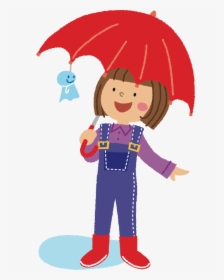 Girl With Umbrella Cartoon, HD Png Download, Transparent PNG