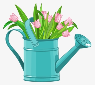 Spring Rain Clipart - Watering Can Flowers Clipart, HD Png Download, Transparent PNG