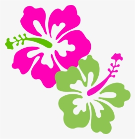 Hibiscus Pink Lime Green Clip Art - Clipart Hibiscus Flower Png, Transparent Png, Transparent PNG