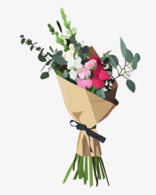 Bouquet Vector Artistic Flower - Bunch Of Flowers Vector, HD Png Download, Transparent PNG