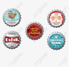 Five Kinds Of Beer Bottle Caps, Beer, Sealed Wine Bottle, - Bottle Cap Vector, HD Png Download, Transparent PNG