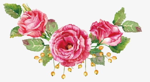Flower Bouquet Watercolor Painting - Rose Flower Vector Png, Transparent Png, Transparent PNG