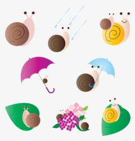 Snails, Rainy Season, Kawaii, Asian, Rainbow, Oriental, HD Png Download, Transparent PNG