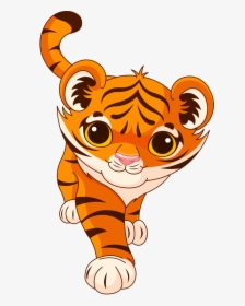 Clipart Of A Monkey Lion And Tiger At A Zoo Entrance - Transparent Background Tiger Cartoon Png, Png Download, Transparent PNG
