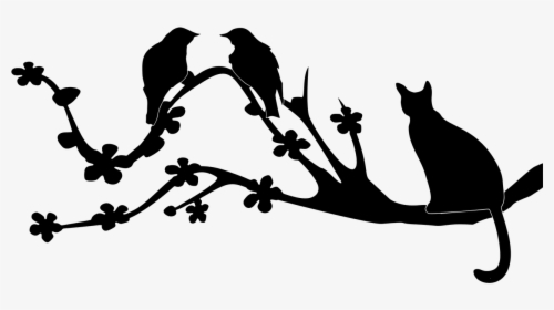 Tree Branch Silhouette Png -branch,silhouette,free - Silhouette Bird On Branch Png, Transparent Png, Transparent PNG