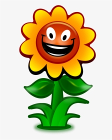 Sunflower Clipart Smile - Sunflower With Smiley Face, HD Png Download, Transparent PNG