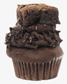 Triple Chocolate Brownie Cupcake - Cupcake, HD Png Download, Transparent PNG