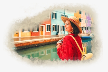 Traveller Taking In The Sights Of Italy - Girl, HD Png Download, Transparent PNG