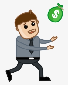 Hd Man Running For Money Vector Illustration Fkz9acpd - Person With Hand Out Clipart, HD Png Download, Transparent PNG