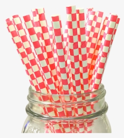 Checkered Blue Paper Straw, HD Png Download, Transparent PNG