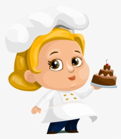 Cocinero, Pastel, Mujer, Dama - Cartoon Woman Pastry Chef, HD Png Download, Transparent PNG