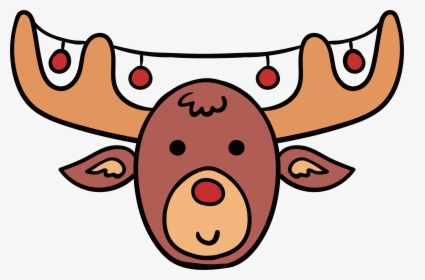 Clipart Royalty Free Stock Antlers Transparent Cartoon - Christmas Reindeer Png Cartoon, Png Download, Transparent PNG