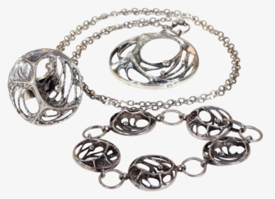 Vintage Sten & Karl Laine Spider Web Bracelet Necklace - Chain, HD Png Download, Transparent PNG