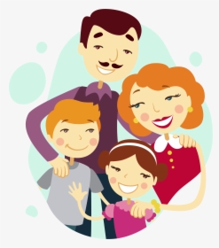 Cartoon Person Happy - Family Vector Free Download, HD Png Download, Transparent PNG