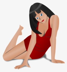 Lady In Red Svg Clip Arts - Lady In Red Drawing, HD Png Download, Transparent PNG