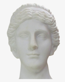 Hand Carved Carrara Marble Bust Of A Greek Style Woman - Greece Sculpture Head Transparent, HD Png Download, Transparent PNG