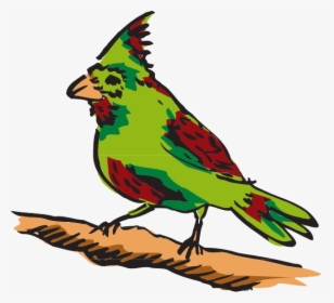 Green And Red Perched Bird Svg Clip Arts - Bird Green And Red Clipart, HD Png Download, Transparent PNG