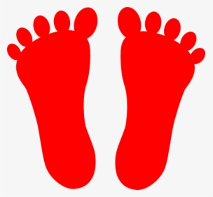 Transparent Baby Footprints Png - Red Footprint Clipart, Png Download, Transparent PNG