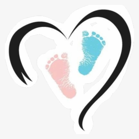 Blue Pink Heart - Baby Feet Pink And Blue, HD Png Download, Transparent PNG