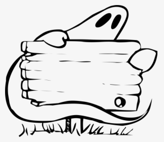 Halloween Costume Ghost Party Coloring Book - Ghost With Sign Clipart, HD Png Download, Transparent PNG