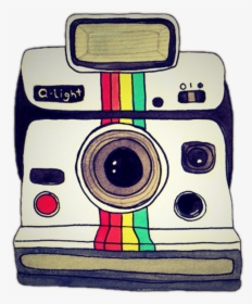 #sccamera #camera #poloroid #rainbow #oldschool #oldcamera - Cartoon Vintage Polaroid Camera, HD Png Download, Transparent PNG