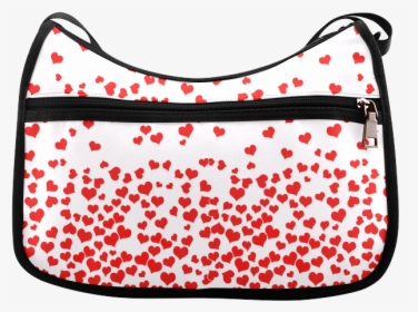 Red Falling Hearts On Pink Crossbody Bags - Handbag, HD Png Download, Transparent PNG
