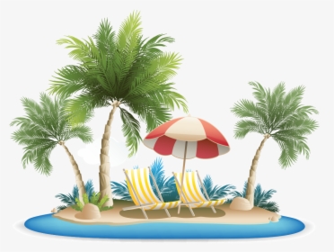 Transparent Palm Leaf Clipart - Palm Tree Island Png, Png Download, Transparent PNG