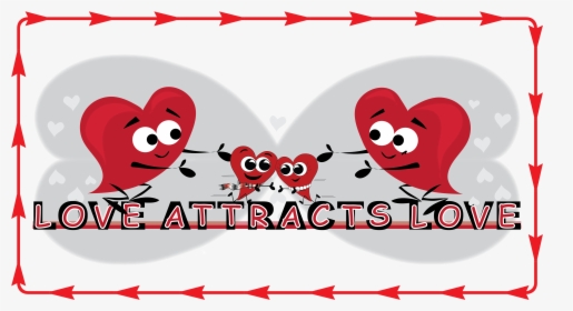 Red Hearts And Two Female Red Hearts Falling In Love - Cartoon, HD Png Download, Transparent PNG