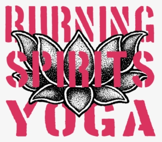 Burning Spirits Yoga Logo Block Pink Lotus - Graphic Design, HD Png Download, Transparent PNG