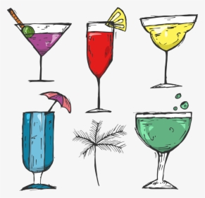 Cocktail Glass Pouring Cartoon, HD Png Download, Transparent PNG