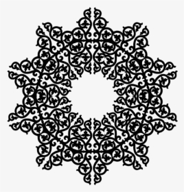 Black Snowflake With Decoration - Illustration, HD Png Download, Transparent PNG