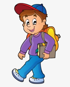 Study Clipart Study Timetable - Boy Walking To School Clipart, HD Png Download, Transparent PNG