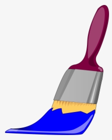 Paintbrush Paint Blue - Brown Paint Brush Clipart, HD Png Download, Transparent PNG