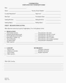 Confidential Exit Interview Main Image - Printable Employee Exit Form, HD Png Download, Transparent PNG