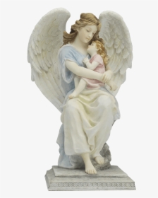 Guardian Angel Holding Little Girl Statue - Guardian Angel Holding A Boy, HD Png Download, Transparent PNG