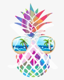 Pineapplewithsunglasses1 - Transparent Background Gold Pineapple Clipart, HD Png Download, Transparent PNG