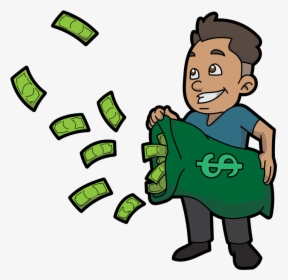 Guy With Money Cartoon, HD Png Download, Transparent PNG