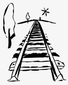 Vector Illustration Of Railroad Rail Transport Locomotive - Railroad Silhouette Transparent, HD Png Download, Transparent PNG