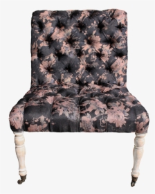 Hannah Chair, Armless Tufted Black Floral Chair, Black - Chair, HD Png Download, Transparent PNG