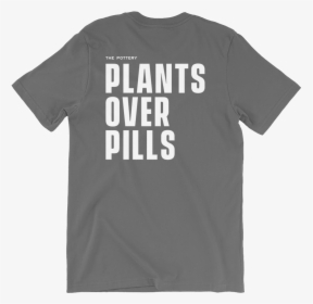 Plantsoverpills Outlinewhite Black Back Tshirt, HD Png Download, Transparent PNG