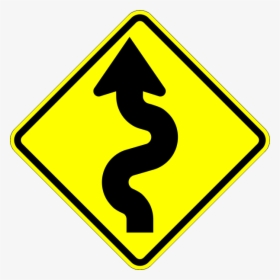 W1-5 S Curve Sign - Winding Road Sign Png, Transparent Png, Transparent PNG