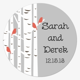 Birch Tree With Birds Personalized Sticker - Circle, HD Png Download, Transparent PNG